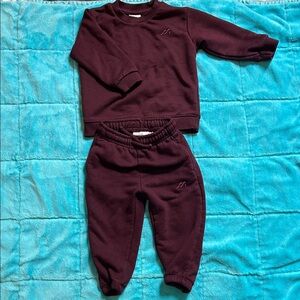 Zara Kids Burgundy Sweatshirt and Joggers